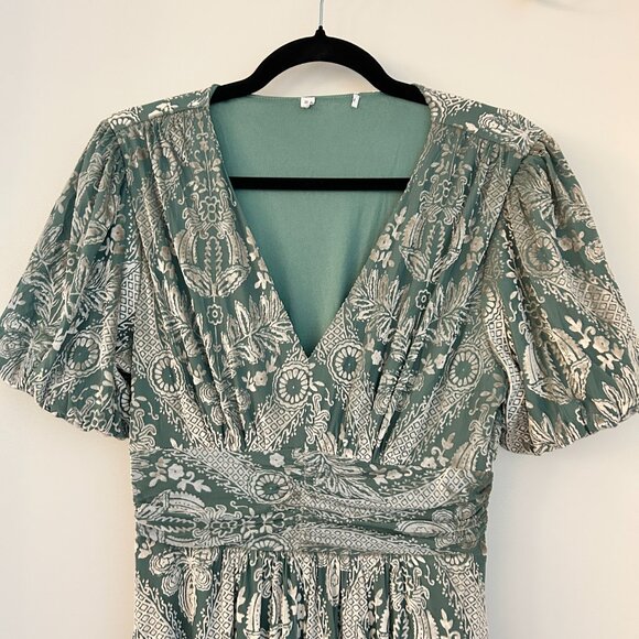 Baltic Born Leslie Velvet Maxi Dress w/ Pockets in Sage & Silver Size S NWOT - Picture 5 of 9